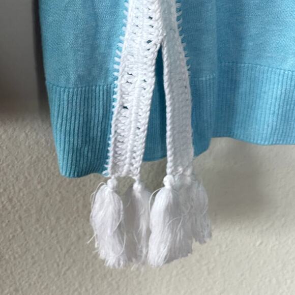 LILLY PULITZER  DAMARA SWEATER HEATHERED BAYSIDE BLUE  SIZE XS NWT - Picture 5 of 11